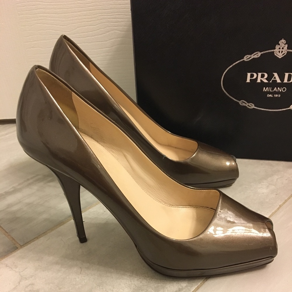 Prada peep toe heels